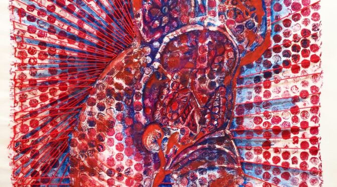 Visceral II — Monotype and string (FRAMED)